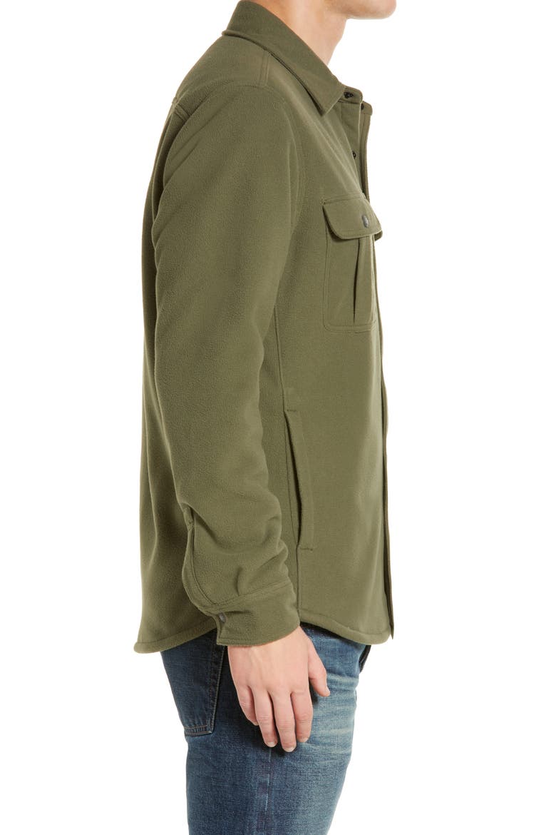 Fleece Lined Snap Shirt Jacket, Alternate, color, OLIVE
