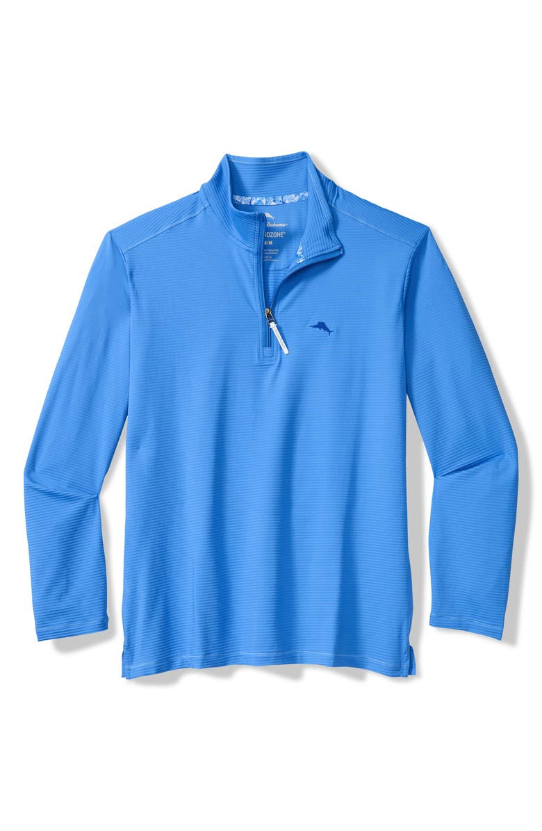 Tommy Bahama Costa Wave IslandZone<sup>®</sup> Seersucker Half Zip Pullover, Main, color, Med Blueberry