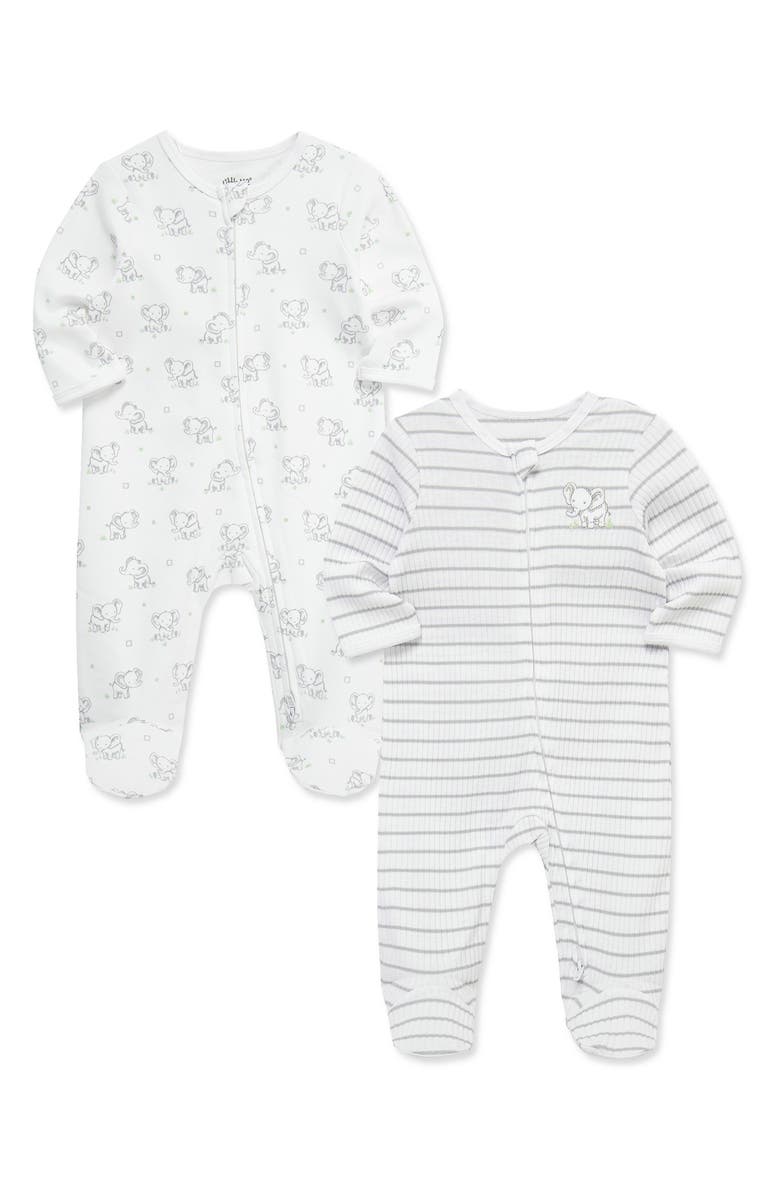 Little Me 2-Pack Assorted Footies, Alternate, color, White