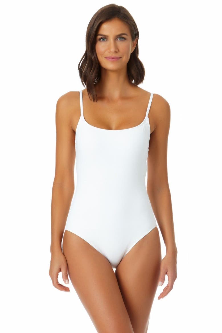 Women's Classic Lingerie Maillot One Piece Swimsuit, Main, color, White