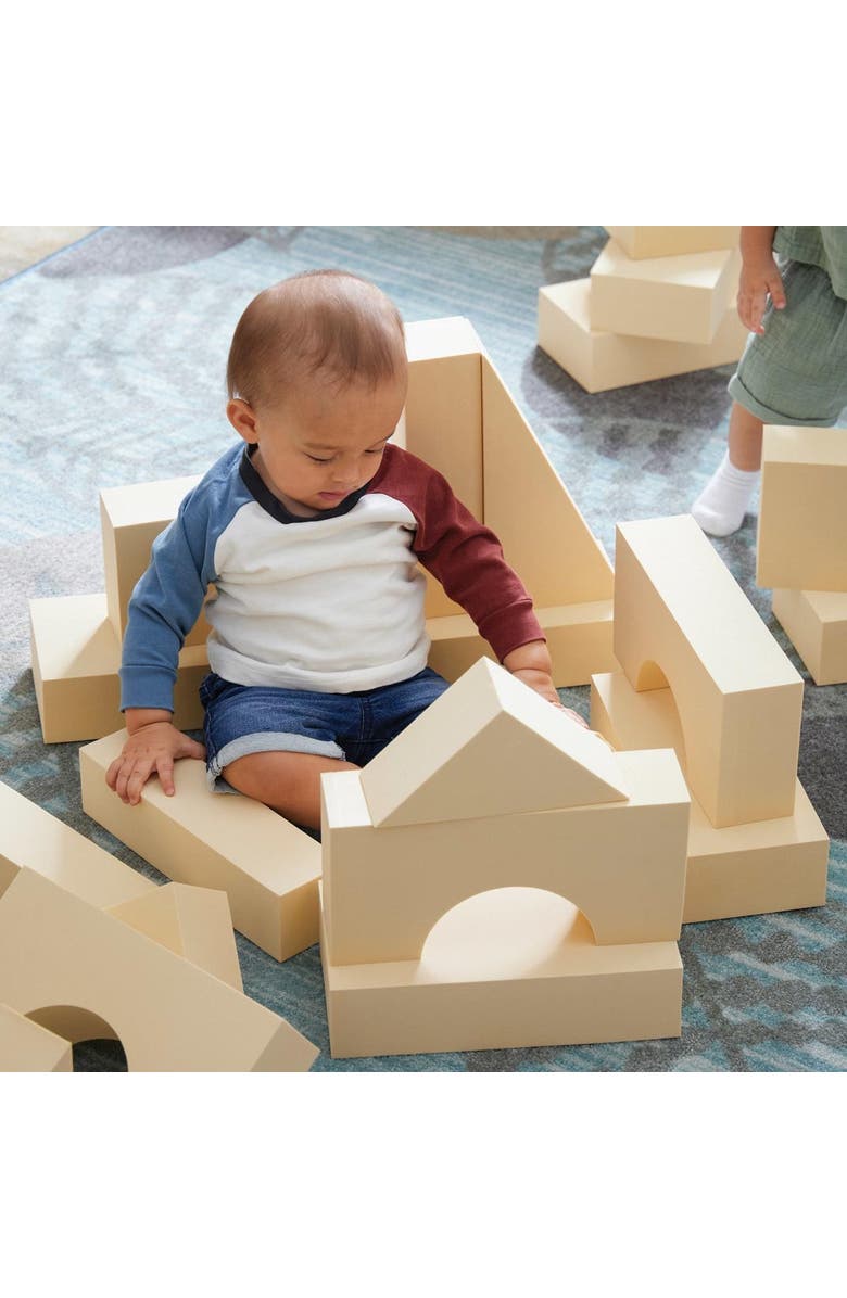 Kaplan Early Learning Company Jumbo Foam Blocks - Natural - 36 Pieces, Alternate, color, Beige