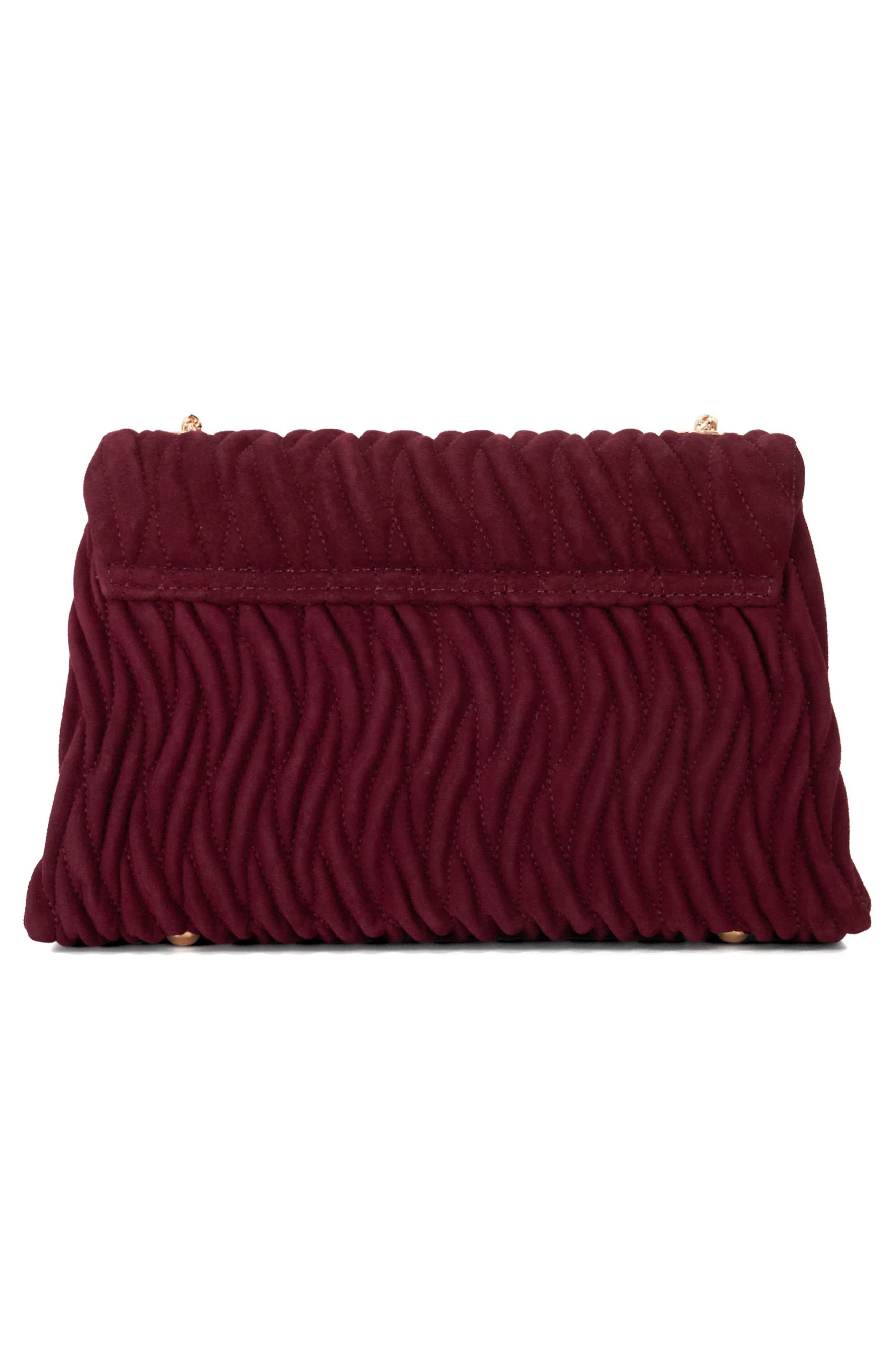 Darling Matelassé Suede Crossbody Bag, Alternate, color, BURGUNDY