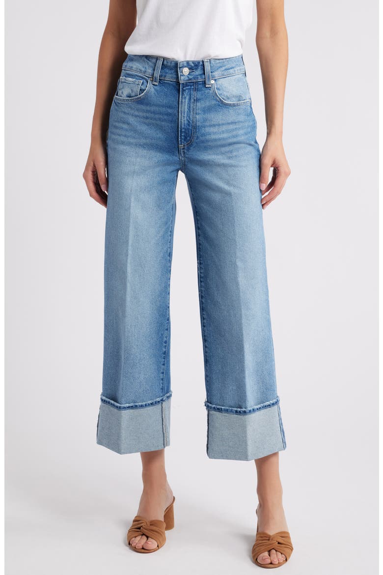 Sasha Cuffed High Waist Ankle Wide Leg Jeans, Main, color, WLKOFFAME