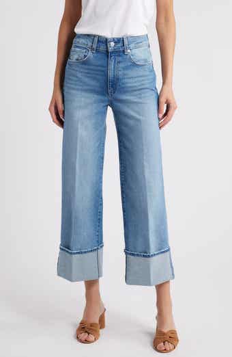 PAIGE Sasha Cuffed High Waist Ankle Wide Leg Jeans