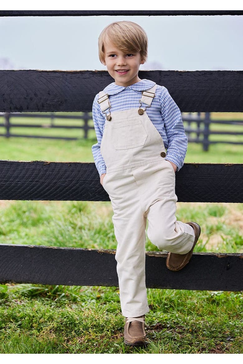 Kids' Gingham Peter Pan Shirt, Alternate, color, Gray Blue Gingham