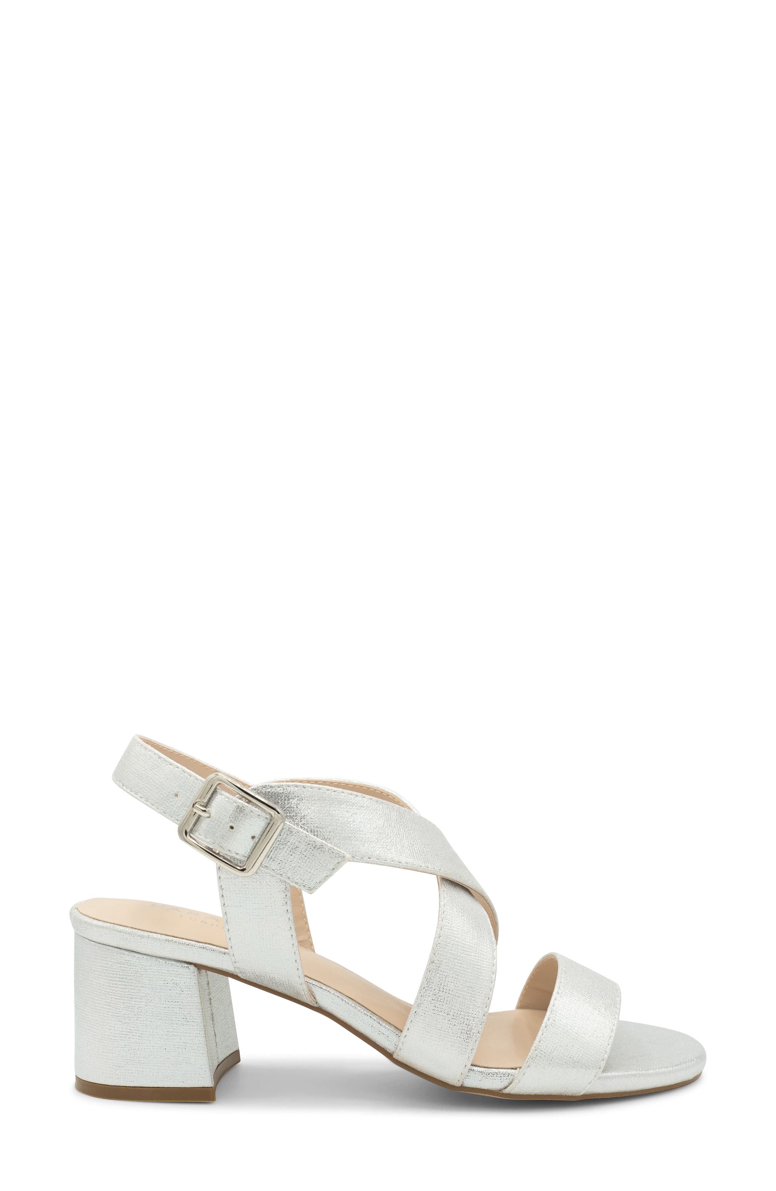 Paradox London Pink Ida Ankle Strap Sandal, Alternate, color, Silver