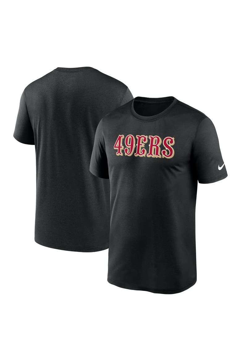 Men's Nike Black San Francisco 49ers Primetime Legend Wordmark Performance T-Shirt, Main, color, Black