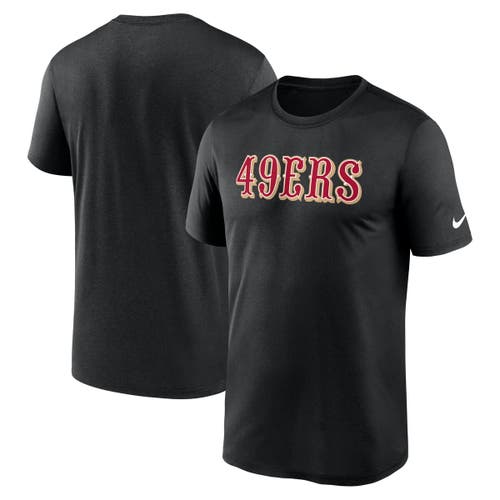 Nike Black San Francisco 49ers Primetime Legend Wordmark Performance T-shirt In Black