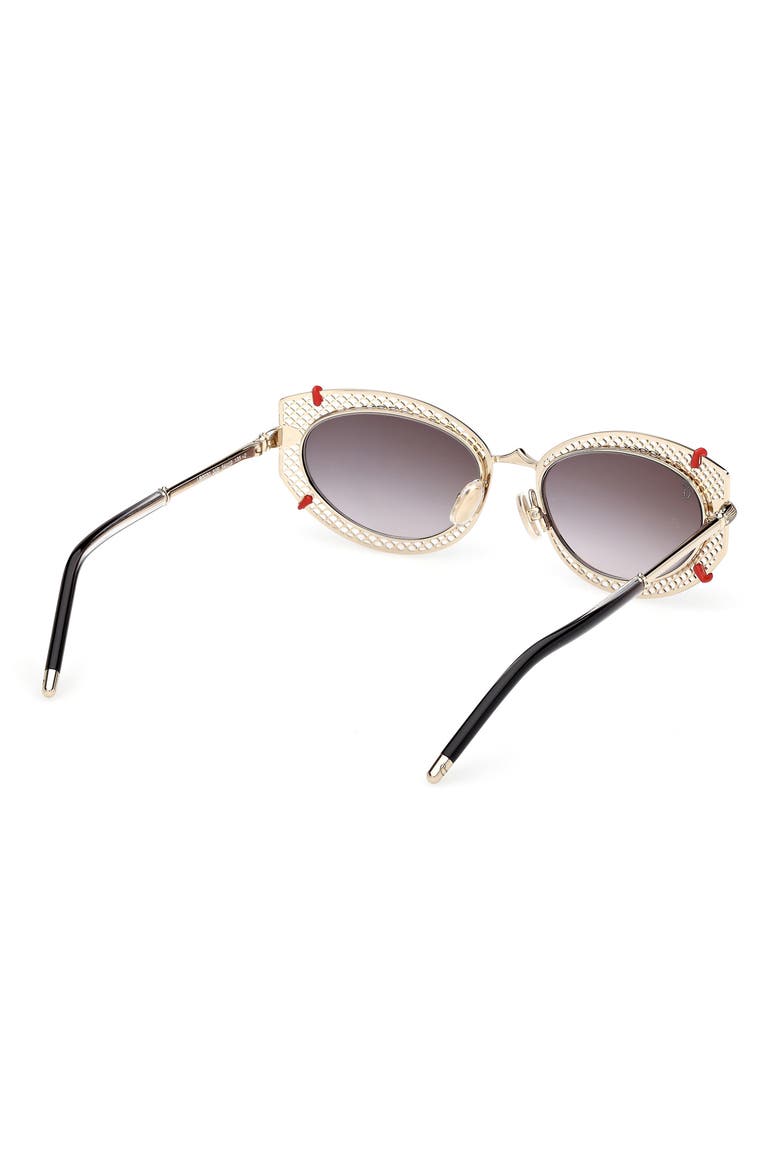54mm Oval Sunglasses, Alternate, color, PALE GOLD / ZEISS SMOKE LENS