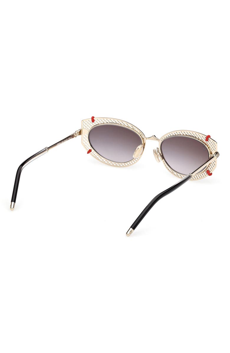 Christian Louboutin 54mm Oval Sunglasses, Alternate, color, Pale Gold / Zeiss Smoke Lens