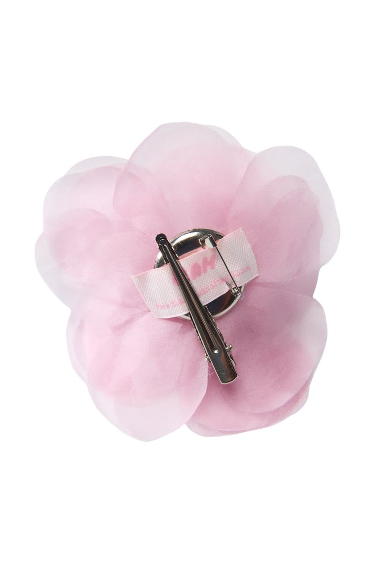 Bloom Silk Flower Pin, Alternate, color, Black