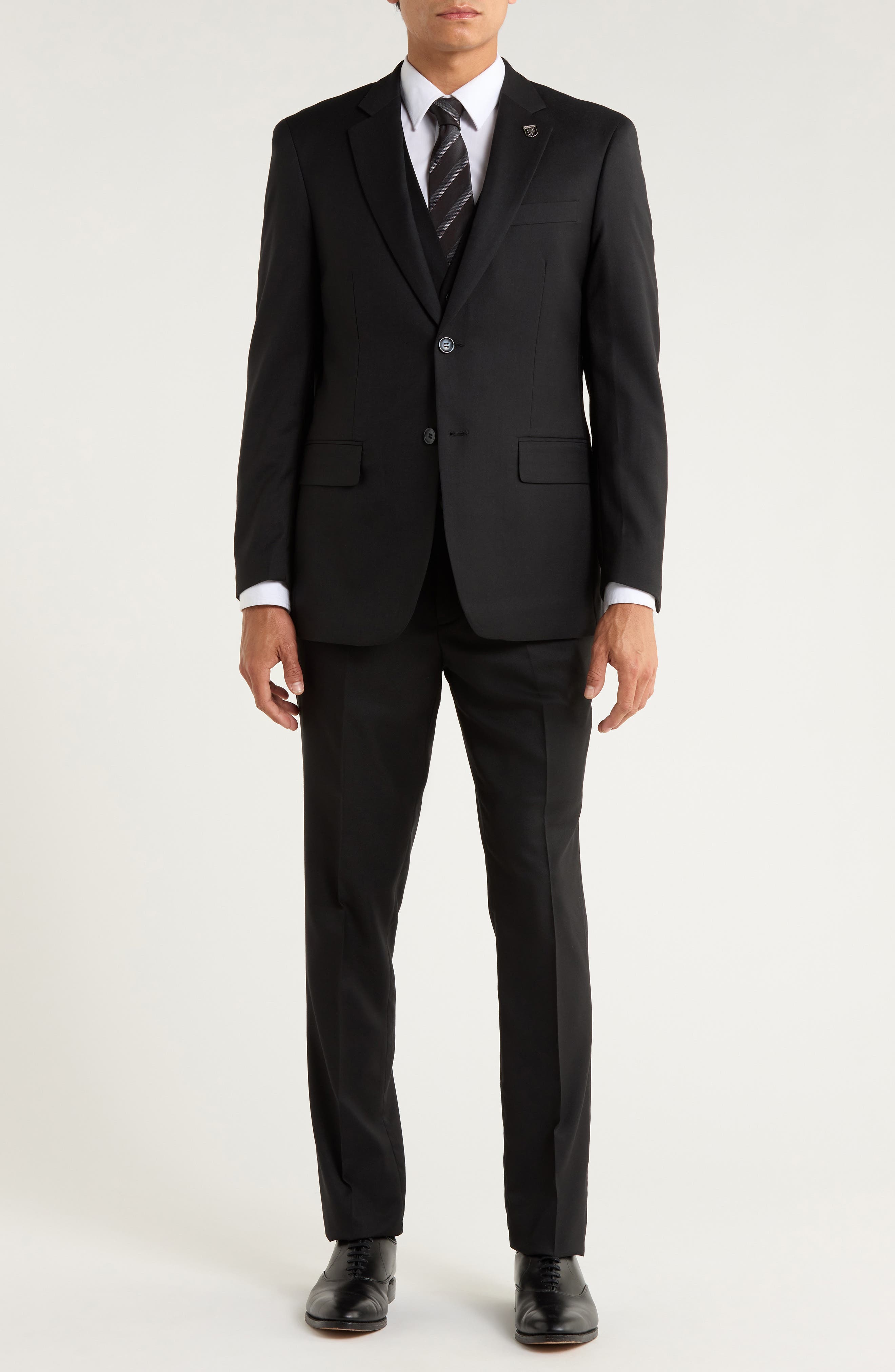 ZEGARIE Black Mélange 3-Piece Suit
