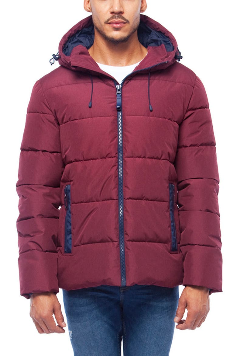 Heavyweight Thermal Heat Puffer Jacket, Main, color, Burgundy