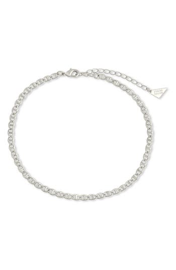 Sterling Forever Karina Mariner Chain Anklet In Metallic