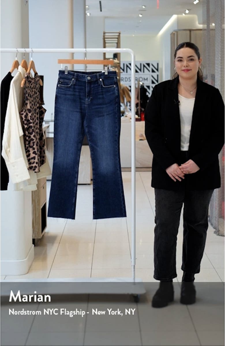 Farrah High Waist Raw Hem Crop Bootcut Jeans, sales video thumbnail