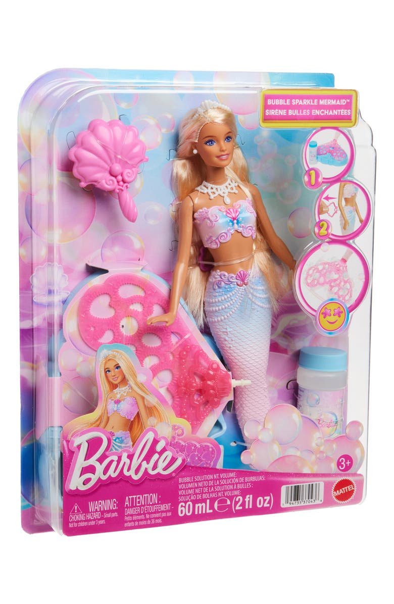 Barbie Bubble Sparkle Mermaid Doll, Main, color, 