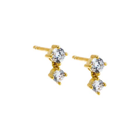 Double CZ Stud Earring