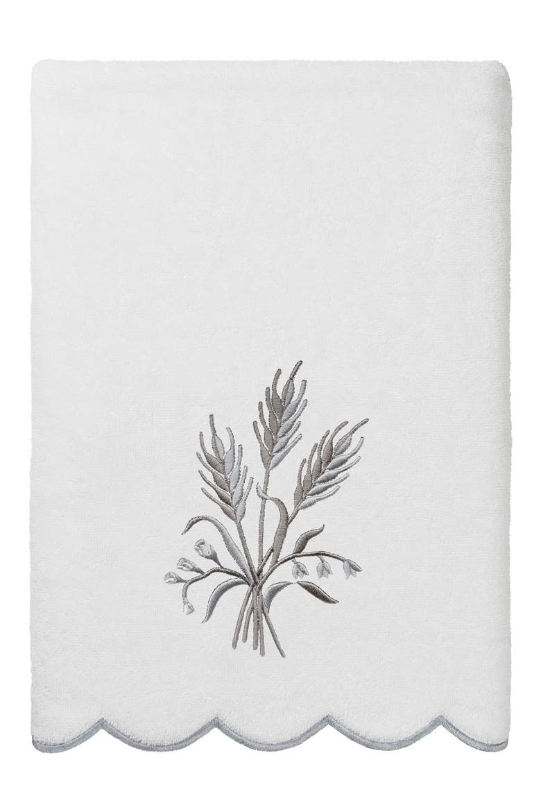 WHITNEY SCALLOP 6PC Embroidered Turkish Cotton Towel Set, Alternate, color, WHITE/ GRAY