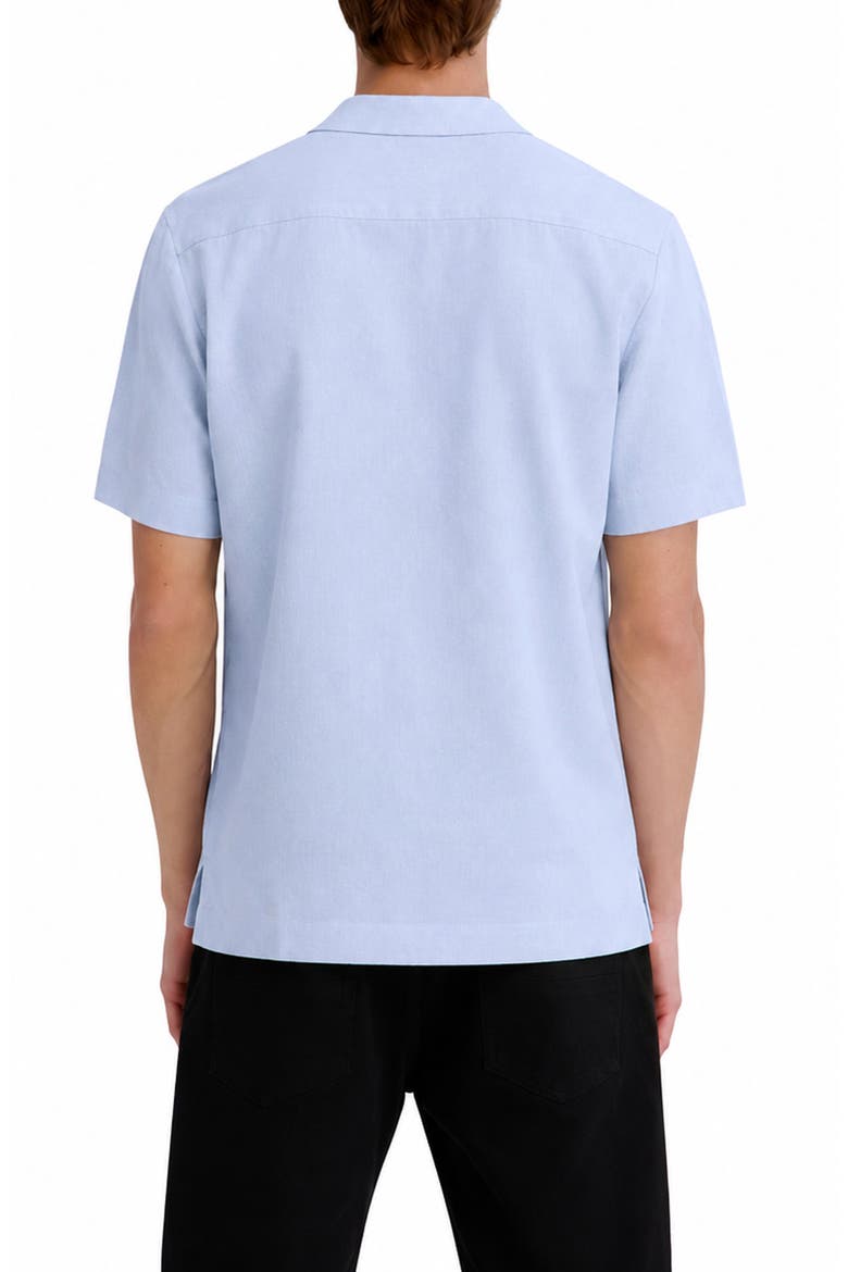 Linen Blend Camp Shirt, Alternate, color, BLUE