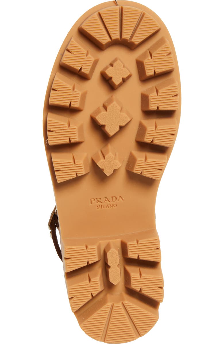 Prada Crisscross Platform Sandal, Alternate, color, Naturale