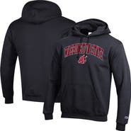 Champion Men's Champion Black Washington State Cougars Arched Logo Fleece Pullover Hoodie