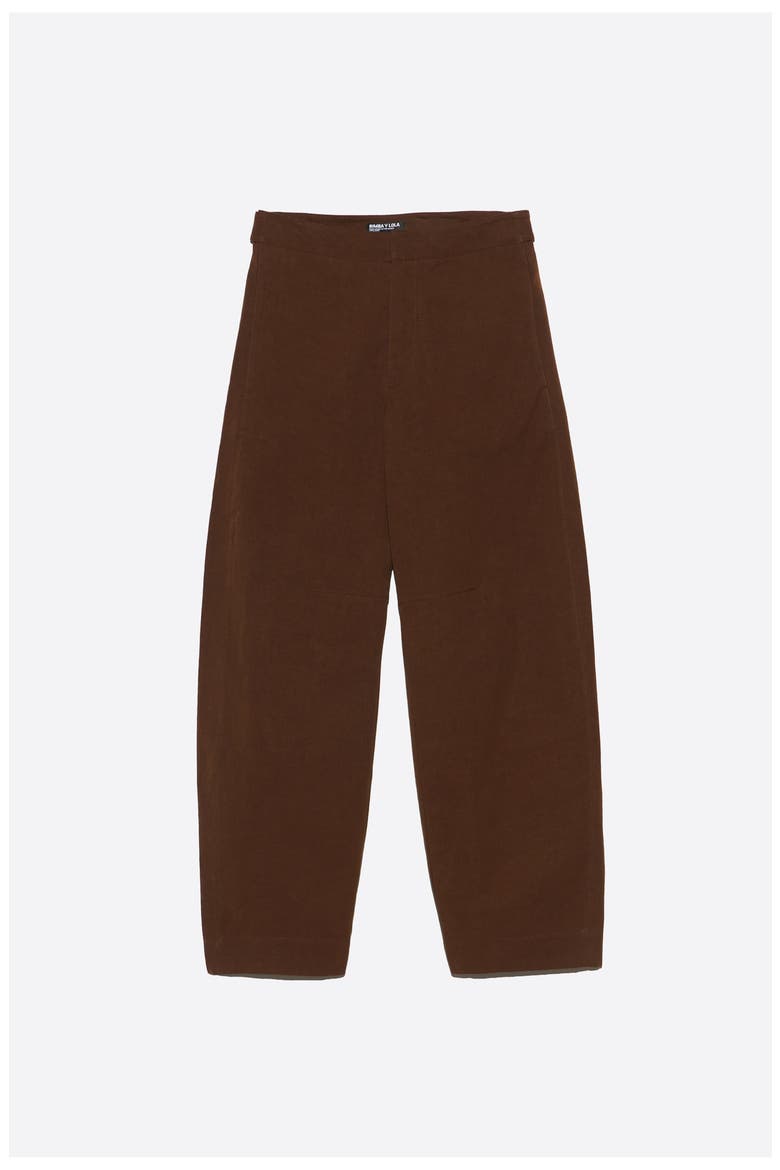 Barrel-Leg Trousers with Adjustable Waist, Alternate, color, OAK