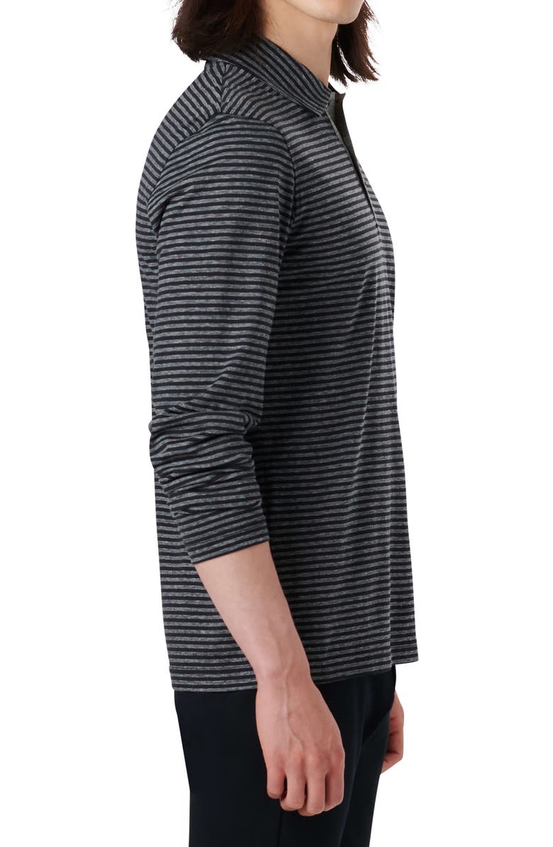 Bugatchi Stripe Cotton Long Sleeve Polo, Alternate, color, 