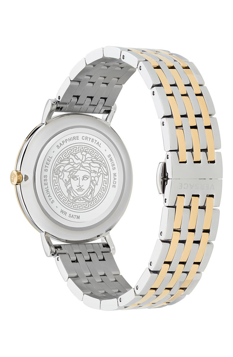 Versace V-Eternal Stainless Steel Strap Watch, 42mm, Alternate, color, Two Tone/Black