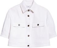 Max Mara Ottano Crop Short Sleeve Cotton Stretch Twill Jacket