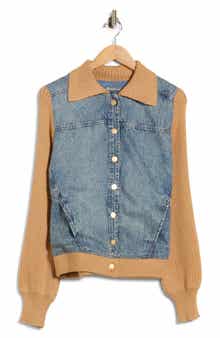 Mixed Media Denim Jacket