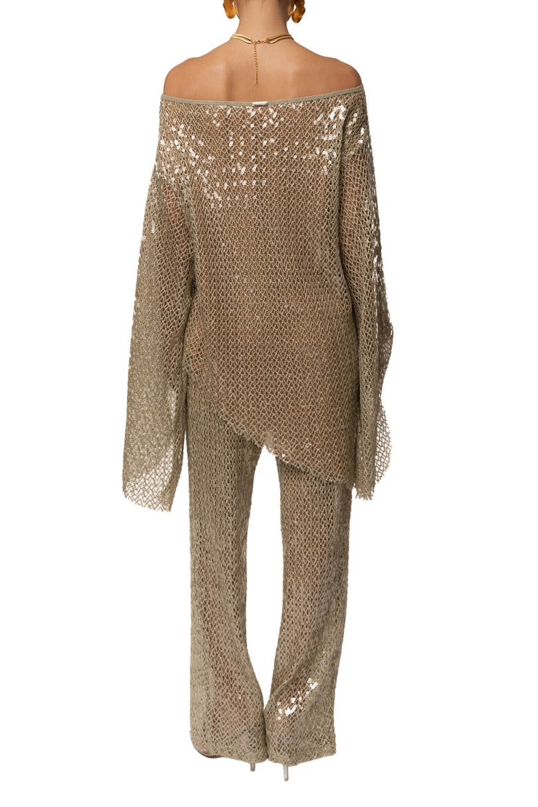 Sheer Glow Sequin Top, Alternate, color, Sage