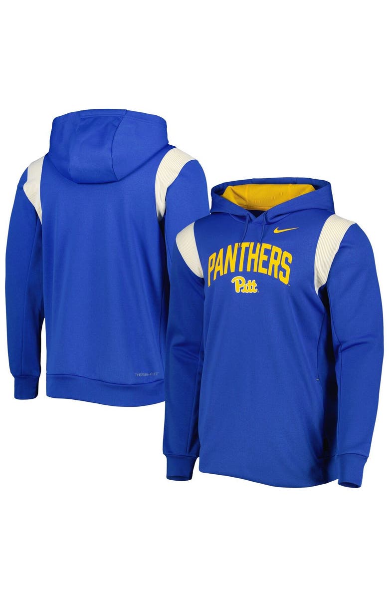 Nike Men's Nike Royal Pitt Panthers 2022 Sideline Performance Pullover Hoodie, Main, color,