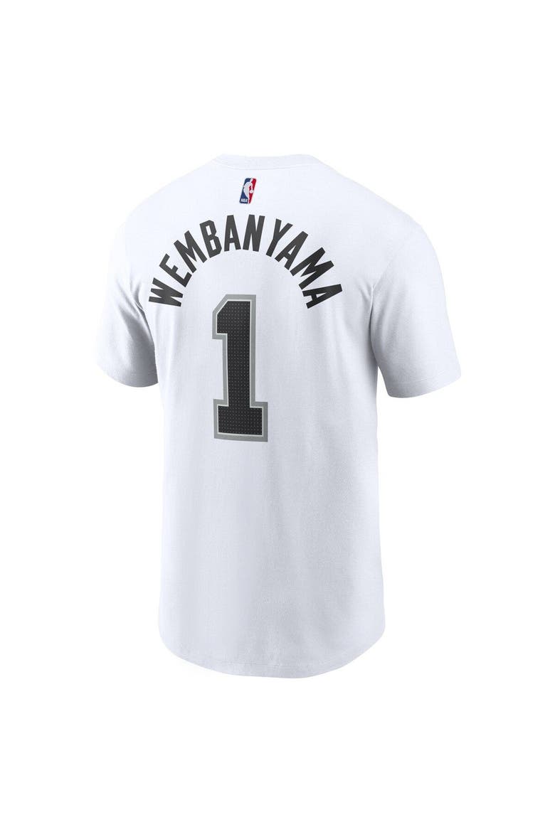 Men's Nike Victor Wembanyama White San Antonio Spurs Icon 2022/23 Name & Number T-Shirt, Alternate, color, White