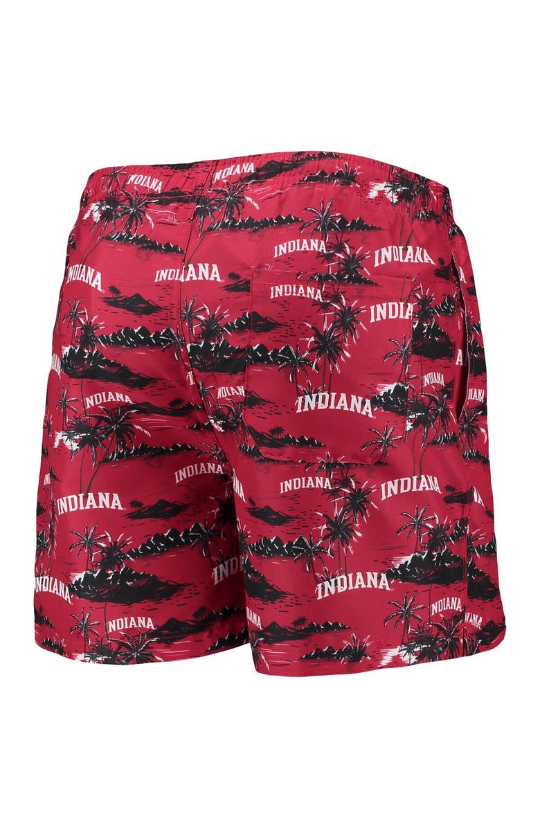 FOCO Men's FOCO Crimson Indiana Hoosiers Island Palm Swim Trunks, Alternate, color, 