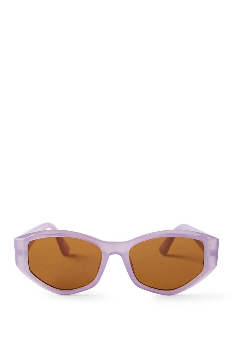 Cotton On Men's The Nightmare Sunglasses, Main, color, Frosted Purple Brown