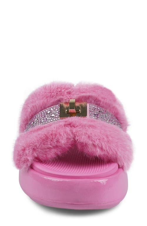 Zigi Finley Faux Fur Platform Sandal In Pink