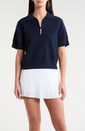 G/FORE Merino Wool Blend Short Sleeve Quarter Zip Golf Sweater