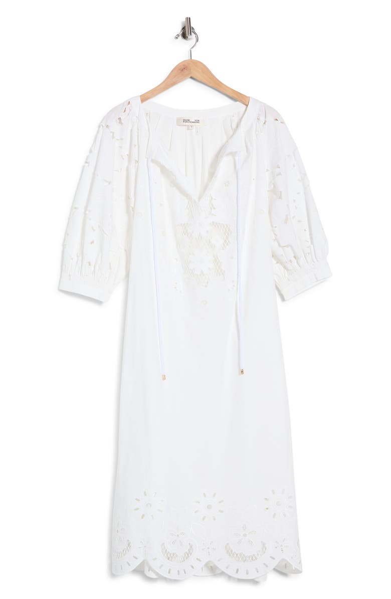 DVF Rhodes Stretch Cotton Dress, Main, color, White