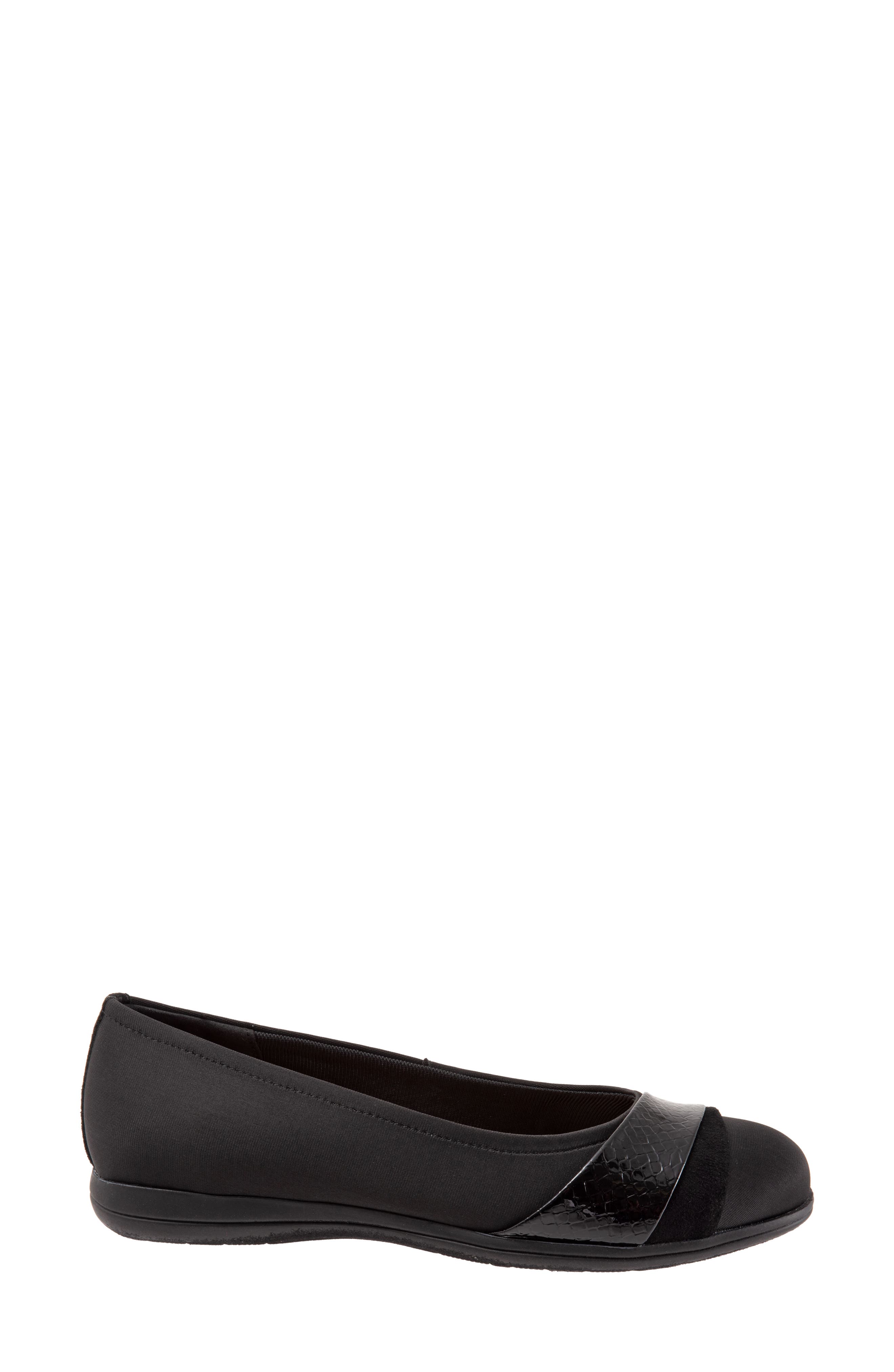 Danni Leather & Suede Flat, Alternate, color, BLACK MICR