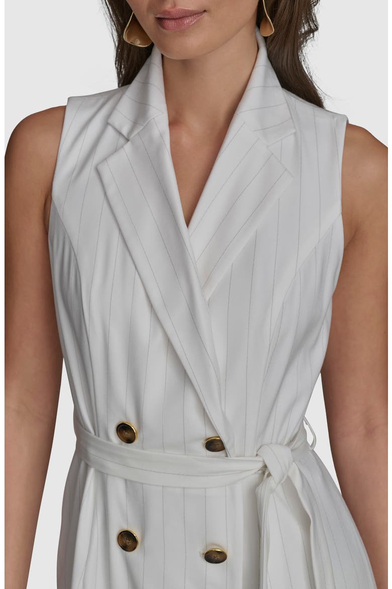 Double Breasted Sleeveless Dress, Alternate, color, CREAM/ LIMESTONE