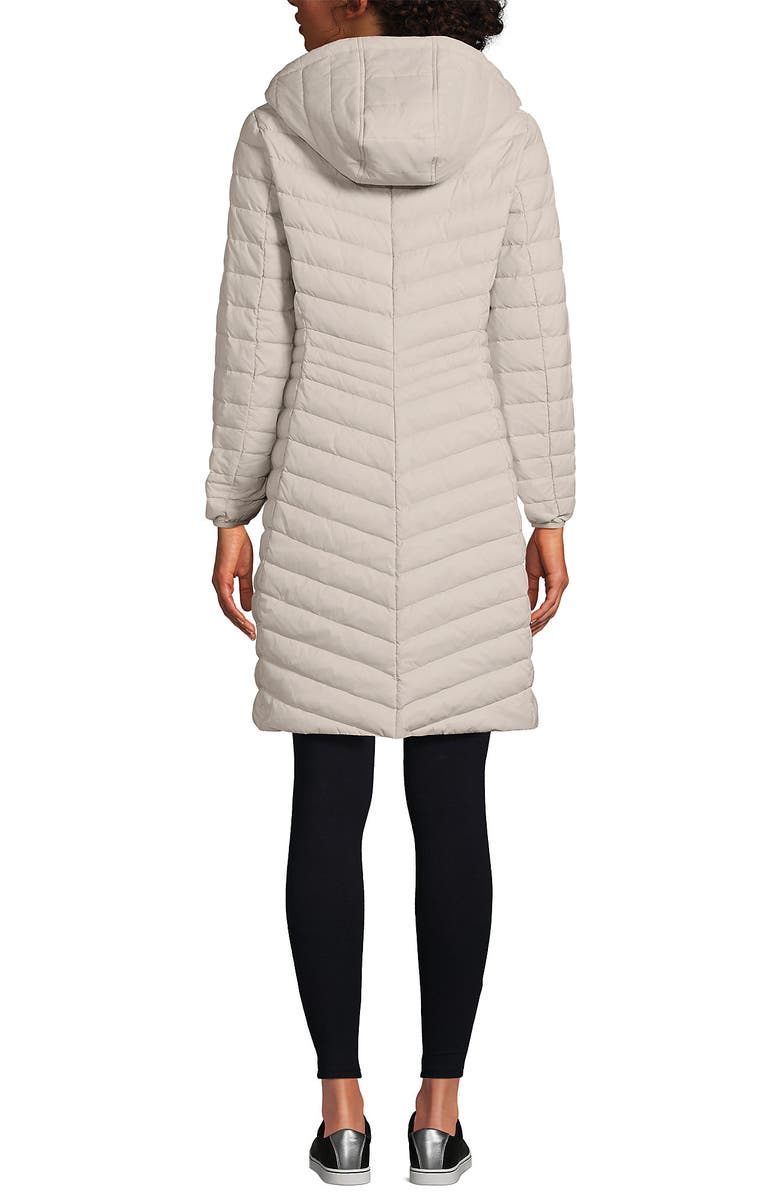 Lands' End Ultralight Packable Long Down Coat, Alternate, color, Dusk Gray