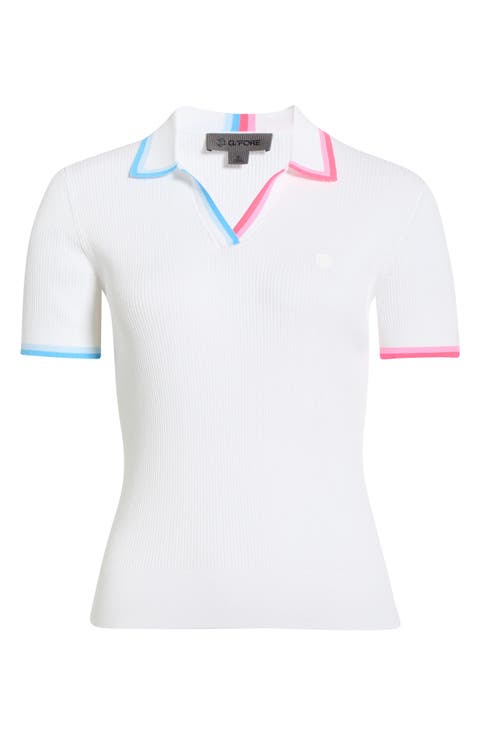 Tipped Rib Cotton Blend Polo