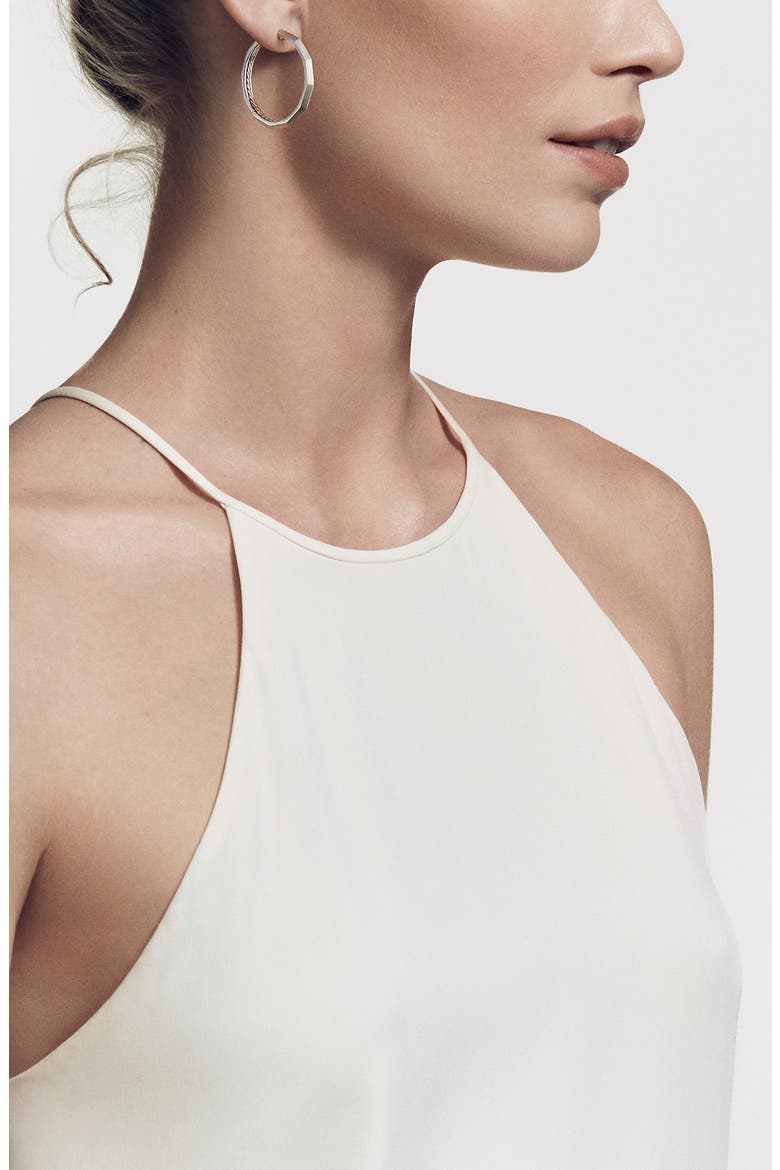 Stax Faceted Hoop Earrings, Alternate, color, SILVER