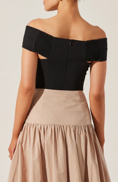 Astr The Label Cathering Off The Shoulder Top In Black