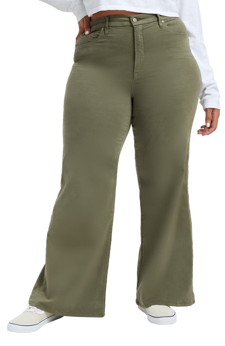 Good American Good Waist Palazzo Jeans, Alternate, color, Fern002