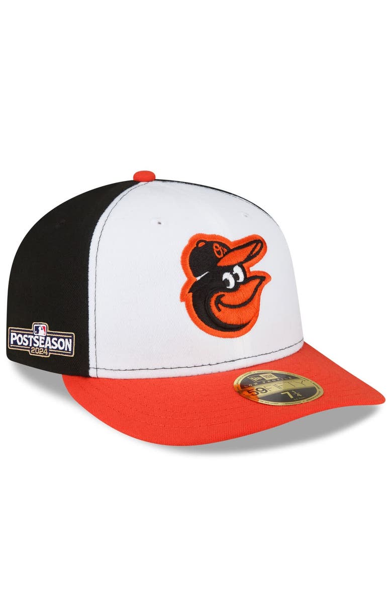 New Era Men's New Era White/Orange Baltimore Orioles 2024 MLB Postseason Side Patch Low Profile 59FIFTY Fitted Hat, Alternate, color, 