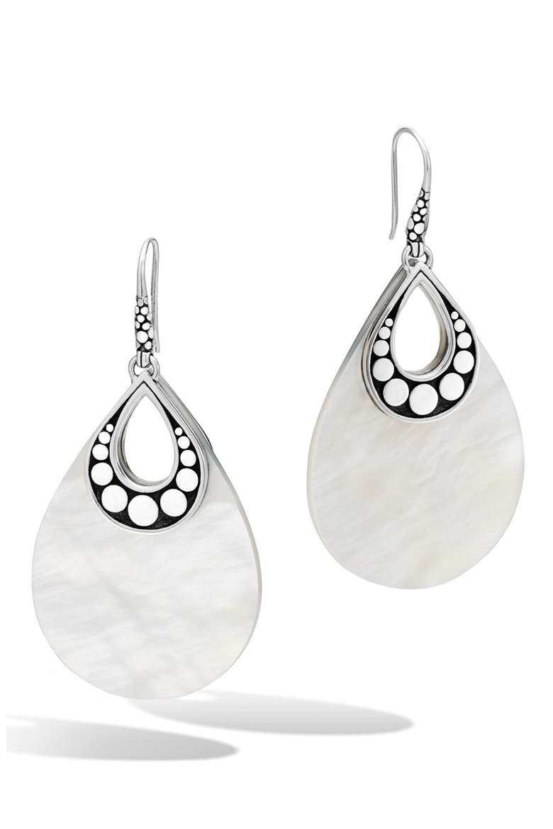 Dot Drop Earrings, Main, color, SILVER/ MOTHER OF PEARL