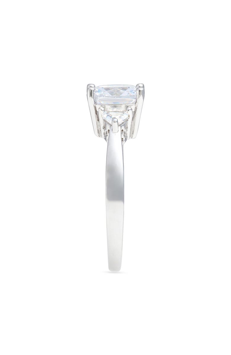 Nordstrom Cushion Cut Cubic Zirconia 3-Stone Ring, Alternate, color, Clear- Platinum Plated