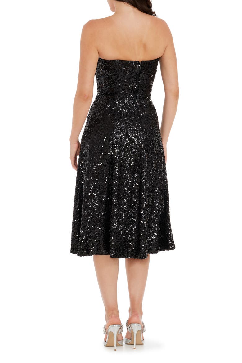 Ruby Sequin Strapless Cocktail Dress, Alternate, color, JET BLACK