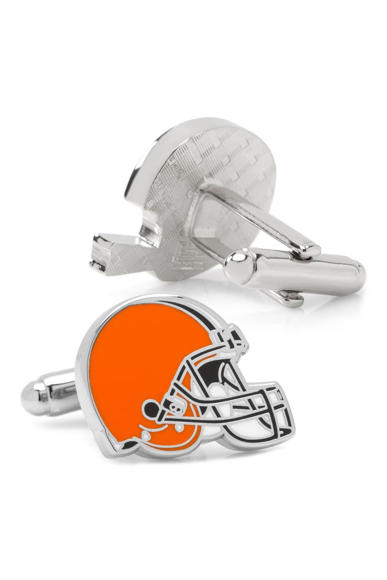 Cleveland Browns Cuff Links, Alternate, color, ORANGE
